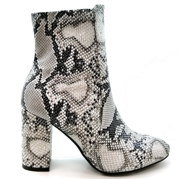 Restock Snake Stretch Heel Ankle Boot Sock Booties - Picture 2 of 4